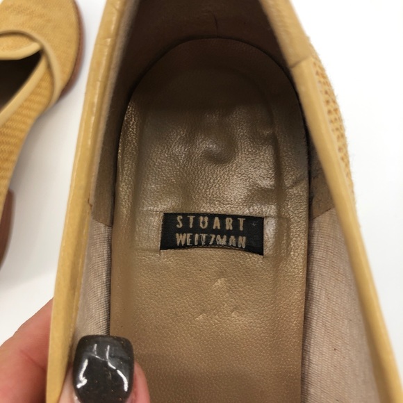 Vintage Stuart Weitzman Golden Straw Loafers 8AA - Picture 10 of 14